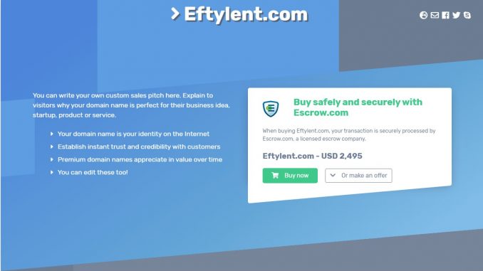 Efty Works With Parked Domains